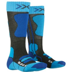 Skarpety X-Socks Ski Jr 4.0 Anthracite melange/electric blue